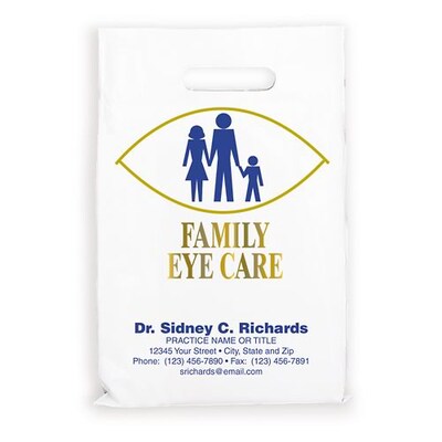Medical Arts Press® Eye Care Personalized Large 2-Color Supply Bags; 9 x 13, Family Eye Care, 100 B