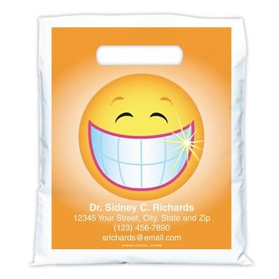 Medical Arts Press® Dental Personalized Full Color Bags; 7-1/2x9, Smiley Face, 100 Bags, (41519)