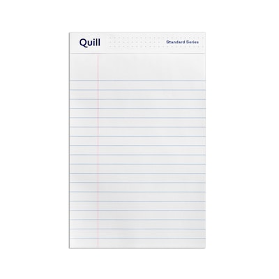 Quill Brand® Standard Series Legal Pad, 5 x 8, Wide Ruled, White, 50 Sheets/Pad, 12 Pads/Pack (742