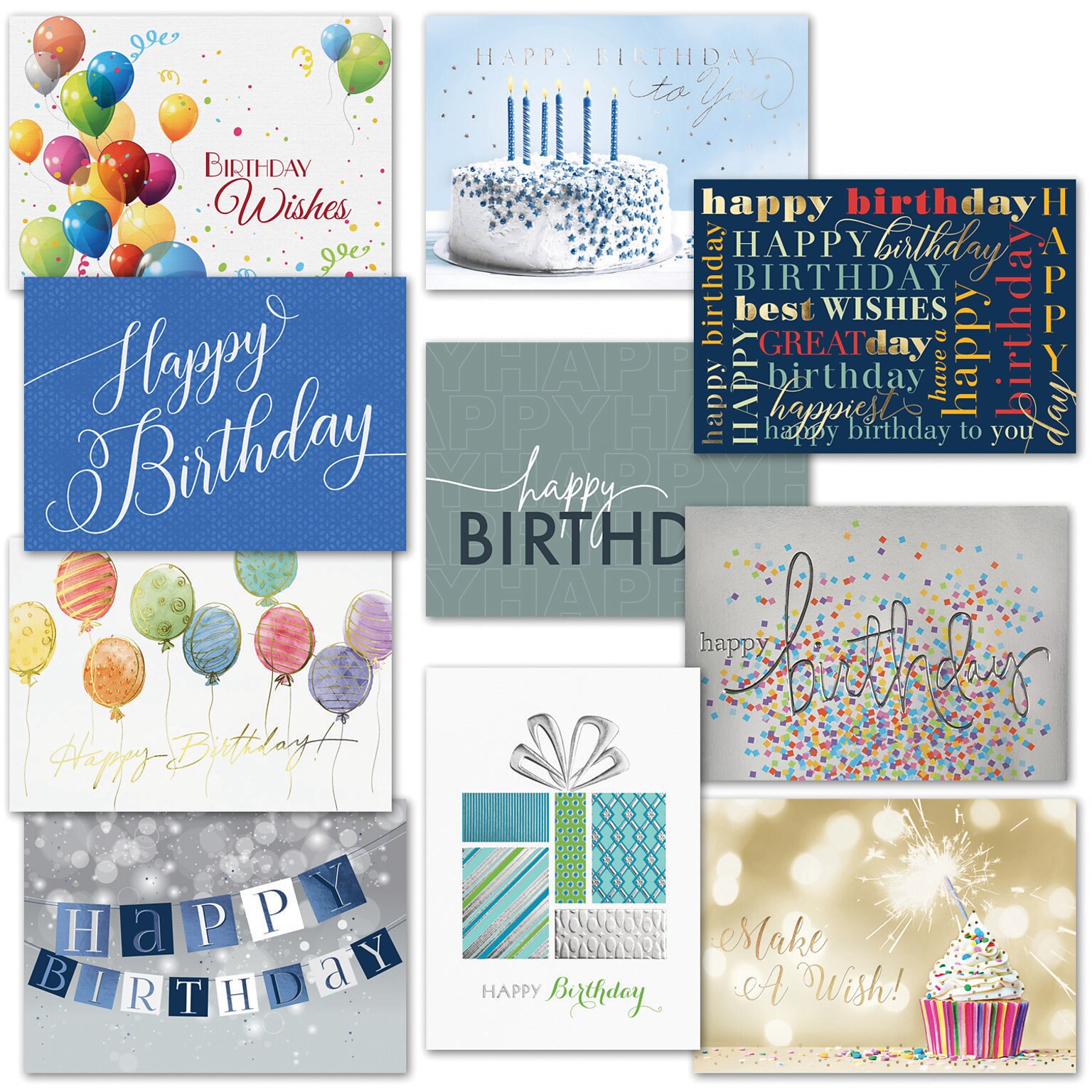 7 7/8 x 5 5/8 Birthday Assortment Cards, with Envelopes