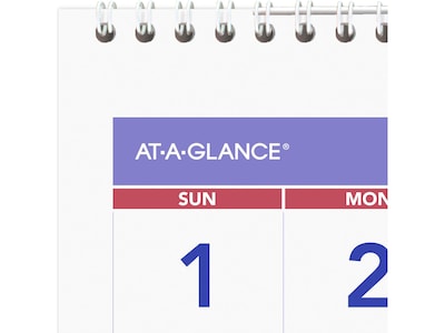 2025 AT-A-GLANCE 12" x 27" Three-Month Wall Calendar, White/Purple (PM11-28-25)