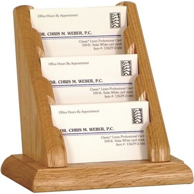 Wooden Mallet Business Card Holders; 3 Pocket