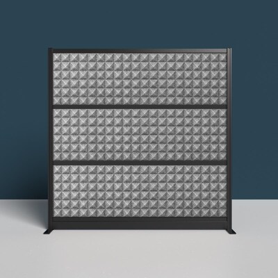 Luxor Studio Modular Wall Room Divider System Acoustic Panel, 70" H x 70" W, Freestanding, Gray, PET (PPWL002)