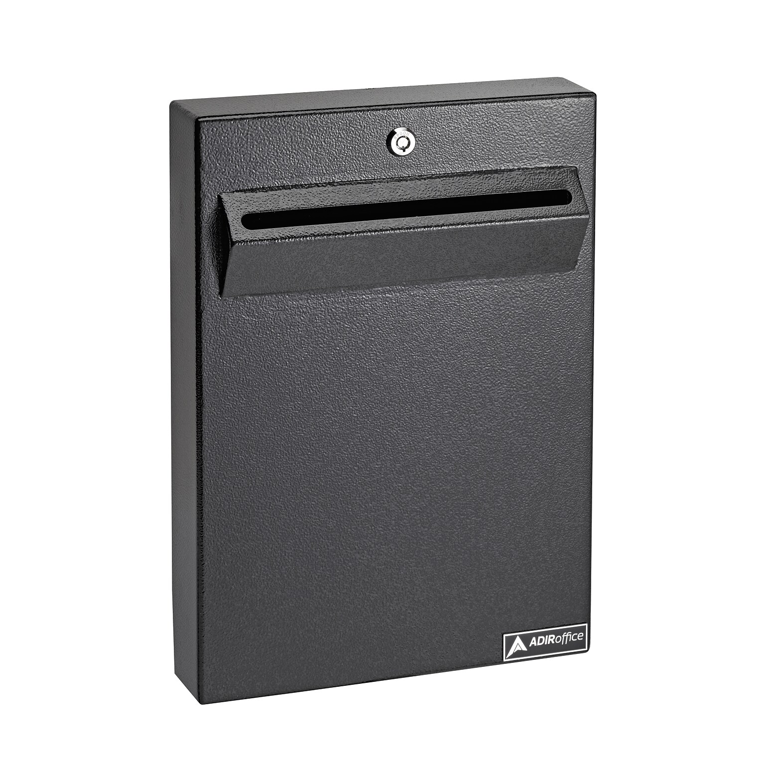 AdirOffice Wall-Mounted Weatherproof Drop Box Mailbox, Large, Black (631-14-BLK-PKG)