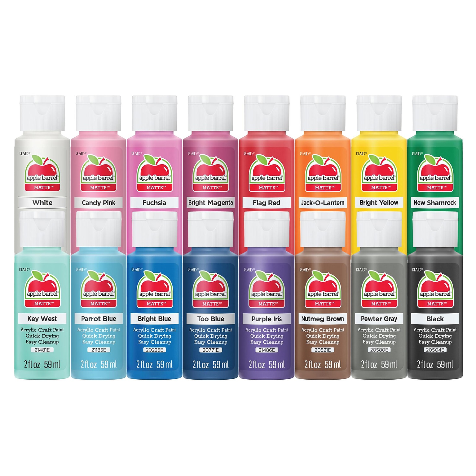 Apple Barrel Acrylic Paint Matte, 2oz., 16-Piece Set (APPPROMOABIII)