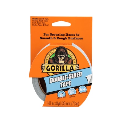 Gorilla Double-Sided Tape, 1.4 x 8 yds., Grey (100925)