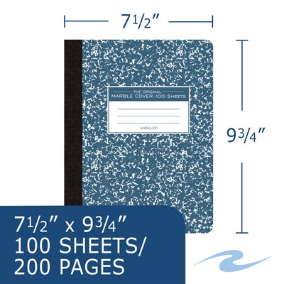 Roaring Spring Paper Products Composition Notebooks, 9.75" x 7.5", 100 Sheets, Blue (77261)