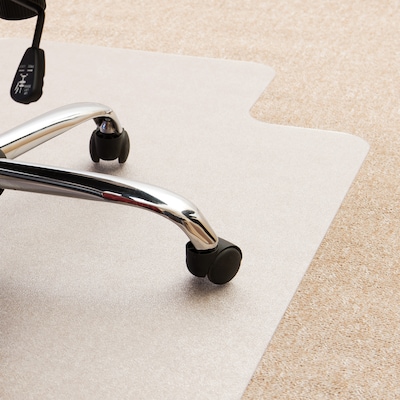 Floortex® Evolutionmat® Carpet Chair Mat with Lip, 48" x 60", For Standard-Pile Carpet, Clear Enhanced Polymer (FRECO114860LP)