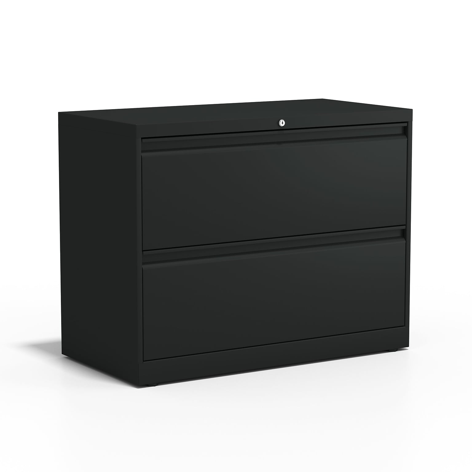 Quill Brand® Commercial 2 File Drawer Lateral File Cabinet, Locking, Black, Letter/Legal, 36W (20054D)