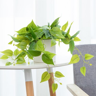 Forever Leaf Artificial Ivy Foliage Plant in White Ceramic Pot (FEV-IVYW)