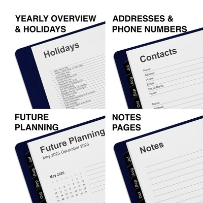 2023-2024 Staples 5" x 8" Academic Weekly & Monthly Planner, Navy  (ST60362-23) | Quill.com