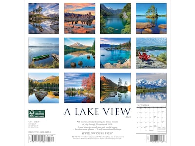 2024 Willow Creek Lake View 12" x 12" Monthly Wall Calendar (34231)