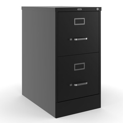 Quill Brand® 2-Drawer Vertical File Cabinet, Locking, Letter, Black, 22D (22335D)