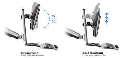 Mount-It! Sit Stand Desk Mount Workstation, Dual Monitor Standing Desk Converter, Full Motion Arm, Height Adjustable (MI-7904)