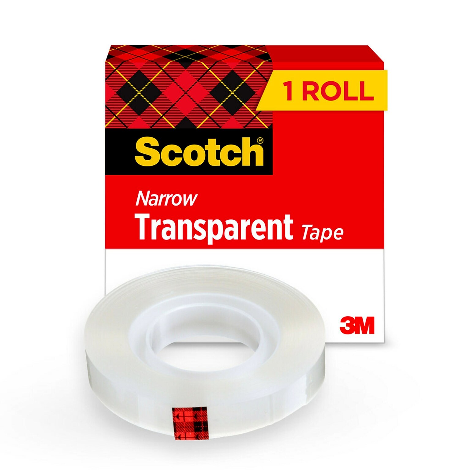 Scotch Transparent Clear Tape Refill, 0.5 x 36 yds., 1 Core, Clear (600-121296)