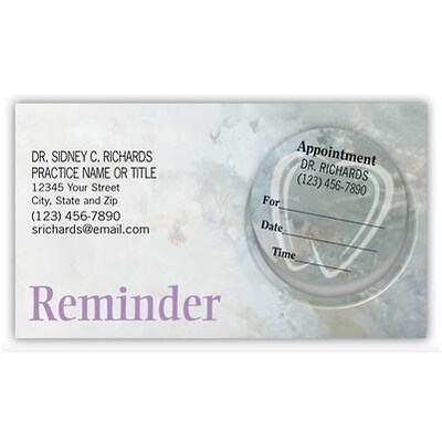 Medical Arts Press® Dual-Imprint Peel-Off Sticker Appointment Cards; Reminder Dental