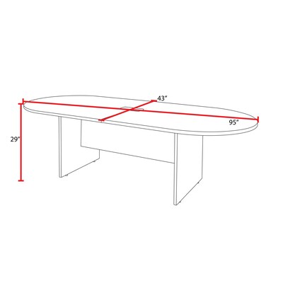 Regency Legacy 95"W Racetrack Shaped Laminate Conference Table w/ Charging Port, Noble Oak (LCTRT9543NO)