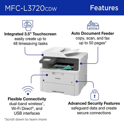 Brother Business Monochrome Laser Printer, Dual Paper Trays, Wireless  Networking (HL‐L6210DWT)
