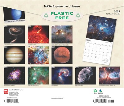 2025 BrownTrout NASA Explore the Universe 7 x 12 Monthly Deluxe Wall Calendar (9781975473105)