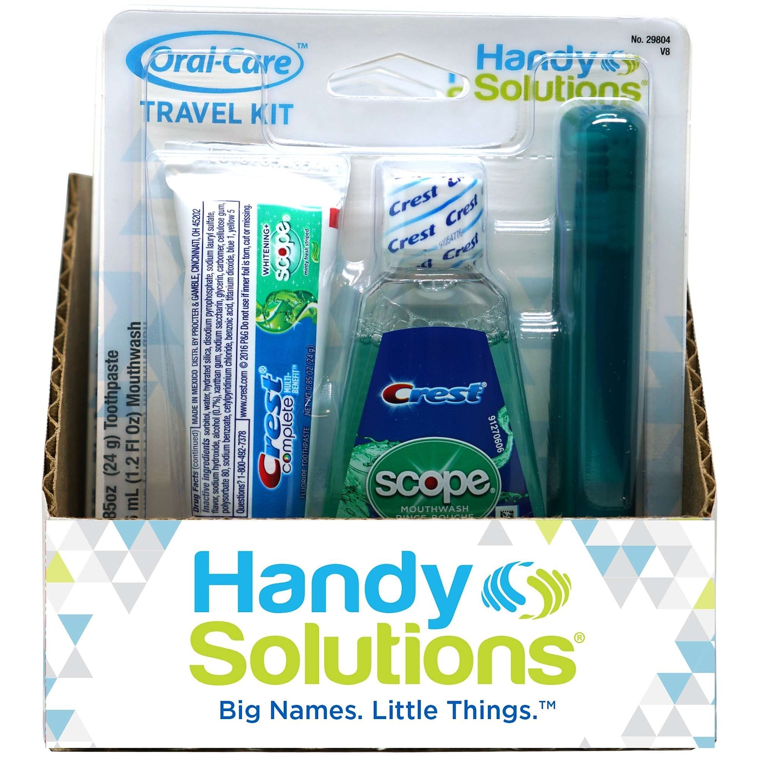 Handy Solutions Oral Care 3 Piece Kit, 6 Kits/Traypack, 8 Traypacks/Carton