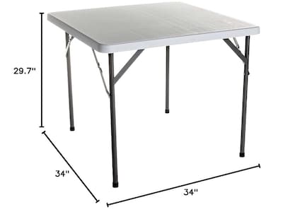 Iceberg IndestrucTable Classic Folding Table, 34L x 34W x 29H, Platinum Granite (ICE65253)