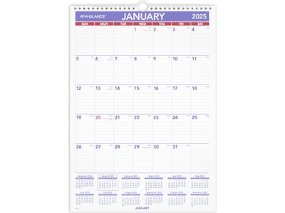 2025 AT-A-GLANCE 12 x 17 Monthly Wall Calendar (PM2-28-25)