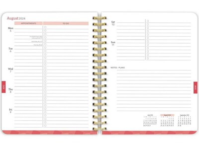 2024-2025 Plato Crackled Blush 6" x 7.75" Academic Weekly Planner, Hardcover, Multicolor (9781975480363)