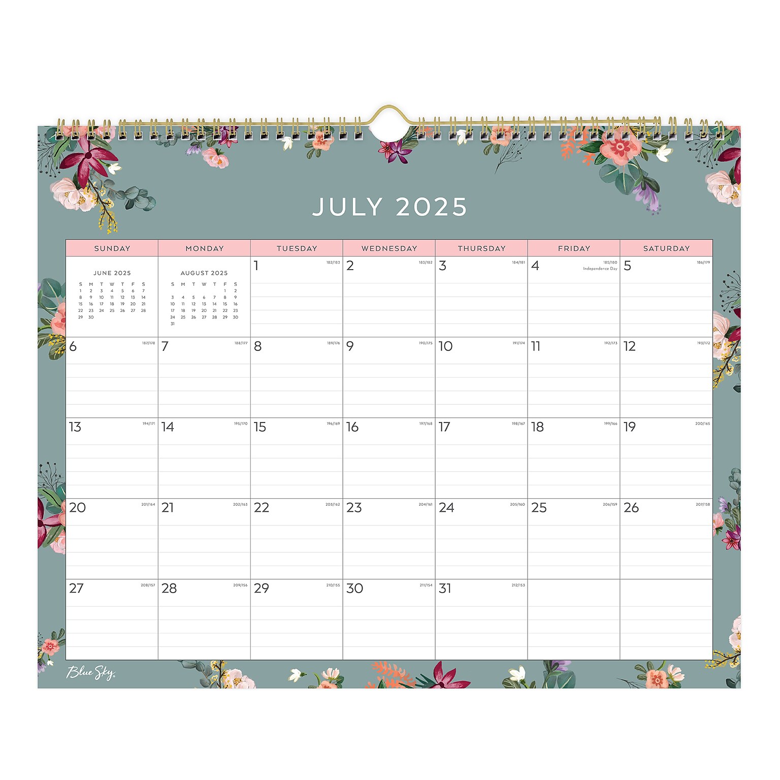 2025-2026 Blue Sky 12 x 15 Academic Monthly Wall Calendar, Sage (146993-A26)