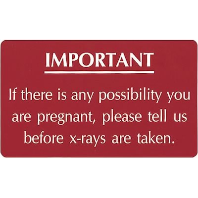 Medical Arts Press® Standard Message Screen-Printed Office Signs; X-Ray warning