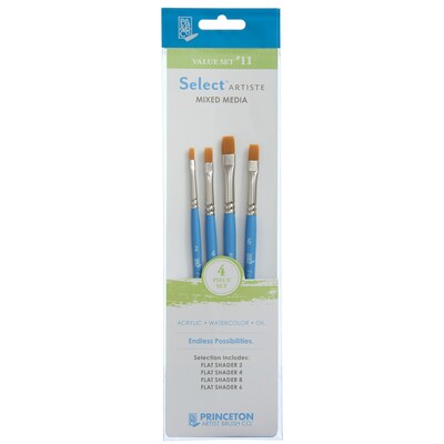 Princeton Select Artiste Mixed Media Synthetic Variety Brush Set No. 11, 4/Set, 2 Sets/Bundle (PBXP3