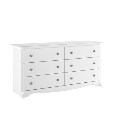 Prepac 29 Monterey 6 Drawer Dresser, White (WDC-6330-K)