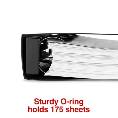 Staples 1" 3-Ring Hanging Binders, Black (ST62617)