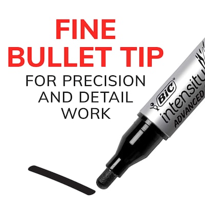 Bic Intensity Permanent Marker, Fine Bullet Tip, Assorted Metallic Colors, 8/Pack