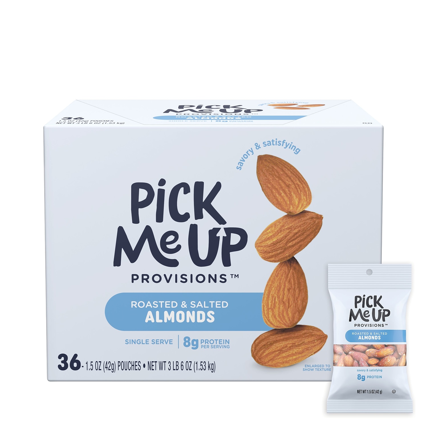 Pick Me Up Provisions™ Roasted & Salted Almonds, 1.5 oz., 36 Bags/Box (PM62980)