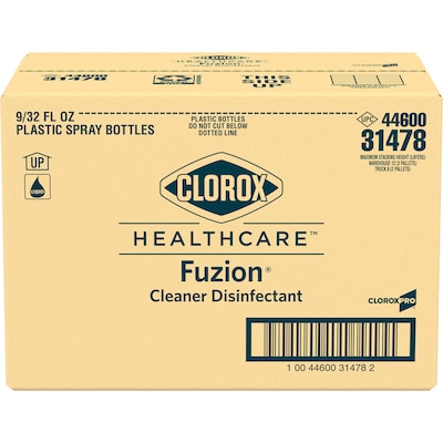 Clorox Healthcare Fuzion All-Purpose Cleaners & Spray Disinfectant, Unscented, 32 oz., 9/Carton (31478CT)