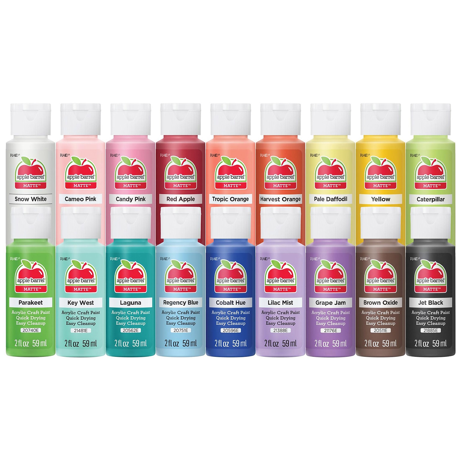 Apple Barrel Acrylic Paint Set, 2oz., Trend Colors, 18-Piece Set (APPPROMOTCK)