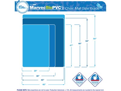 Ecotex Carpet Chair Mat, 36" x 48", Low-Pile Carpet, Clear Marvec BioPVC (NRCMFLFG0002)
