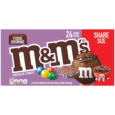 M&M'S Fudge Brownie Chocolate Candy Party Size, 34 oz Bag Fudge