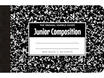 Roaring Spring Paper Products Junior Composition Notebooks, 4.88 x 7.5, Wide Ruled, 60 Sheets, Bla