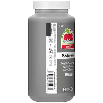 Apple Barrel Acrylic Paint Matte, 16oz., Pewter Gray, 3/Pack(APP22490E-3)