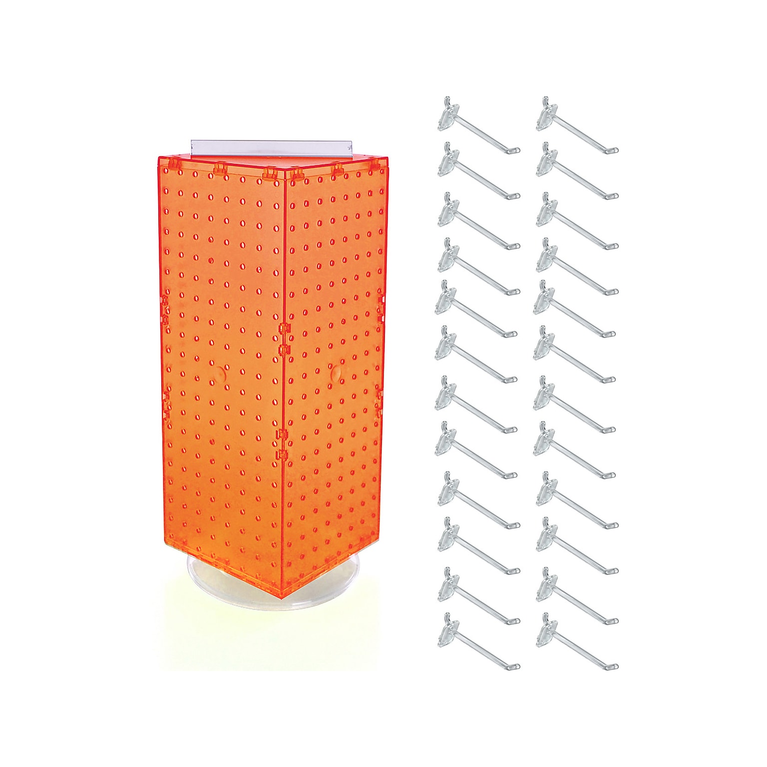 Azar 21 x 8 Pegboard 4-Sided Revolving Counter Display, Orange, Each (703385-ORG-4C24)