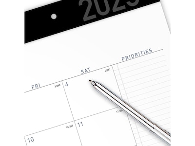 2025 AT-A-GLANCE Contemporary 21.75" x 17" Monthly Desk Pad Calendar, White/Black (SK24X-00-25)