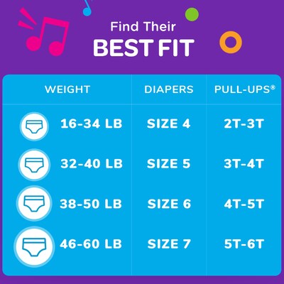 Huggies Pull-Ups Potty Training Pants, Boys 5T-6T, 60/Carton (54855)