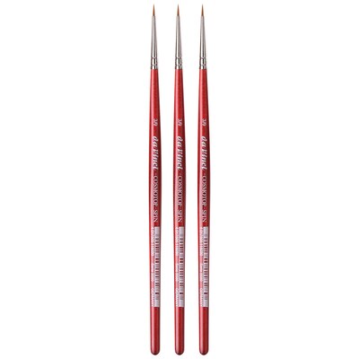 da Vinci COSMOTOP-SPIN Watercolor Synthetic Silkpainting Round Brush, 3 Brushes/Pack (DVXVA5580N3-3)