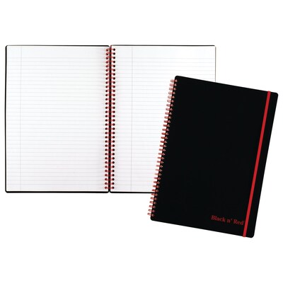 Black N' Red Professional 1-Subject Professional Notebook, 8.25" x 11.75", Wide Ruled, 70 Sheets, Black (JDK-E67008)