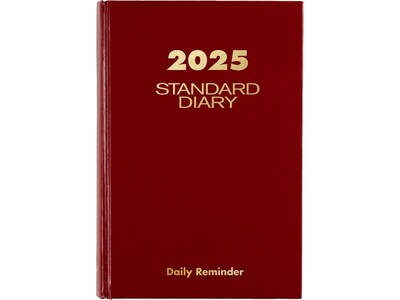 AT-A-GLANCE Standard Diary Hardcover 2025 Daily Reminder, 5.75 x 8.25, Red (SD389-13-25)
