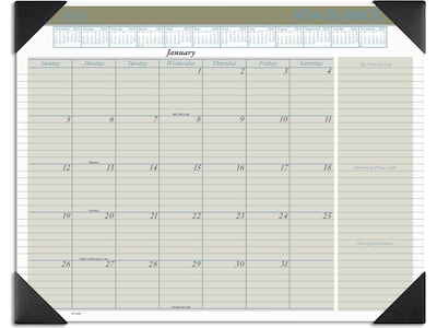 2025 AT-A-GLANCE Executive 21.75 x 17 Monthly Desk Pad Calendar, Green/White (HT1500-25)