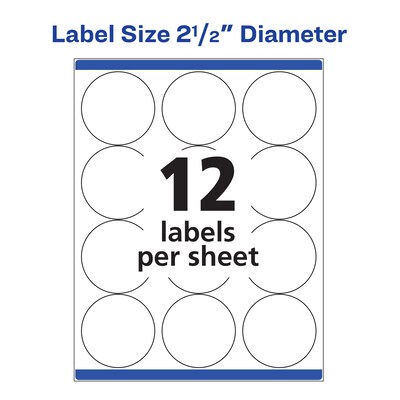 Avery High Visibility Laser Shipping Labels, 2.5"Dia., White, 300/Pack (5294)  | Quill.com