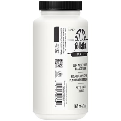 FolkArt Acrylic Paint Matte, 16oz., Wicker White, 2/Pack (FLK6364-2)