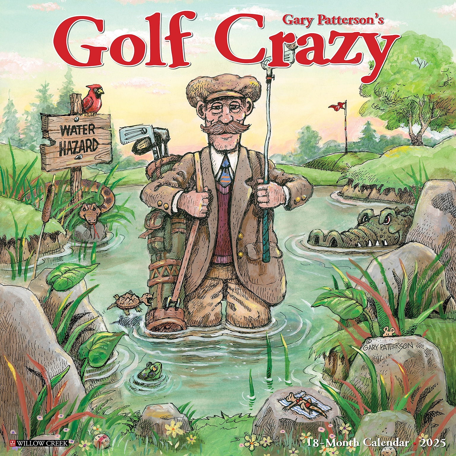 2025 Willow Creek Golf Crazy Cartoon 12 x 12 Monthly Wall Calendar (43141)